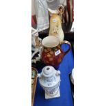 A Crown Devon jug, and two other items Condition Report: Available upon request