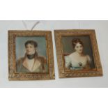A pair of portrait miniatures, 8 x 7cm Condition Report: Available upon request