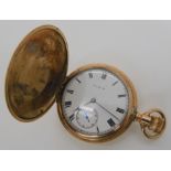 A gold plated Elgin full hunter pocket watch Condition Report: No condition report available for