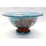 A Kosta Boda glass footed bowl, 22cm diameter, signed to base Condition Report: Available upon