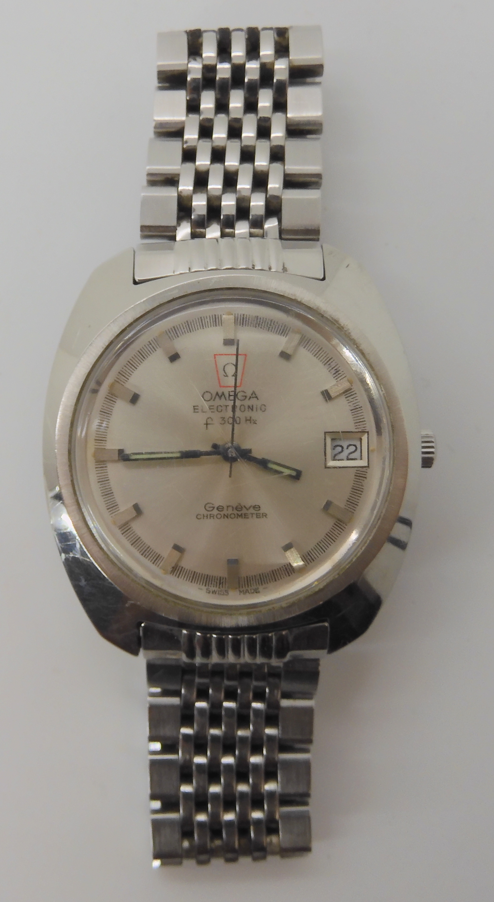 A gents stainless steel Omega Electronic F300Hz Geneve Chronometer Condition Report: Available