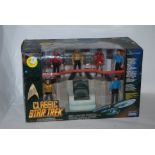 Five various Star Trek Enterprise models, Bridge set and Borg ship all in original boxes Condition