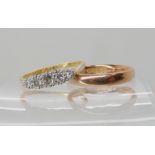 An 18ct gold five stone diamond ring of estimated approx 0.25cts, finger size L1/2, weight 2.4gms,