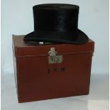 A black top hat by Kirsop, 20 x 16.5cm Condition Report: Available upon request
