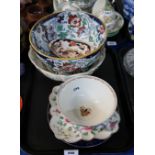 An Ironstone Amherst Japan pattern bowl, Mason's Mandalay bowl and other decorative ceramics