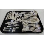 A part EP cutlery set in the double struck King's pattern, loose (68 pieces) Condition Report: