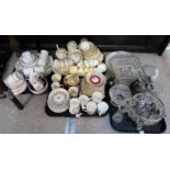 Susie Cooper tea and coffeewares, assorted other teawares moulded glass etc Condition Report: No
