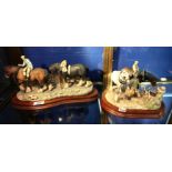 A Border Fine Arts James Herriot group 'Coming Home' depicting two heavy horses, together with