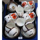 SuSie COoper Corn Poppy coffee wares, Aynsley tea cups, saucers and plates etc Condition Report: