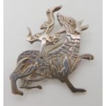 A silver Ortak Maeshowe dragon pendant brooch, large size 4.5cm x 4.2cm Condition Report: No