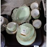 A Plant Tuscan teaset with green decoration Condition Report: No condition report available for this