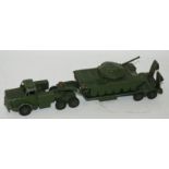 A Dinky Tank Transporter and a collection of Dinky and other military vehicles etc Condition Report: