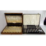 A lot comprising two cased fish cutlery sets Condition Report: Available upon request