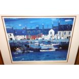 HAMISH MACDONALD Blue Harbour, signed, print, 45 x 55cm, ALEXANDER D BELL Morningside, signed,