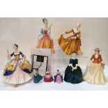 A collection of Royal Doulton figures including Christine, Fleur, Kirsty, Cherie, Autumn Stroll, and