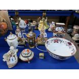 Royal Worcester Prince Regent bowl, a Copeland Spode vase, a Noritake coffee pot, Coalport Strange