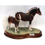 Border Fine Arts 'Champion Mare and Foal' by Anne Wall, limited edition 600/950, on wood base