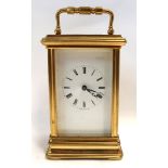 A English brass and glass carriage clock Condition Report: