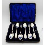 A cased set of six silver teaspoons, Sheffield 1901 Condition Report: Available upon request