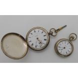 A silver cased 'the Express English Lever' pocket watch and a base metal Waterbury Watch Co
