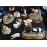 A collection of Border Fine Art groups including cockerel, red hind and calf, Jack Russell, Border