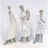 Three Lladro figures of doctors Condition Report: Available upon request