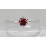 A 9ct white gold sunset sapphire ring, size N1/2 weight 1.6gms. With a GemsTV certificate
