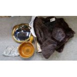 A mink fur stole, a mirror, a evening bag and purse etc Condition Report: No condition report