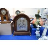 A Junghans oak veneer bracket clock, retailed by Wm Hope, (late) Alexander Hexham Condition