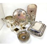 A tray lot of EP - tea services, wine cooler, salver, vases, wine cooler etc Condition Report: