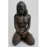 WALTER AWLSON (SCOTTISH B. 1949) VIKI SEATED Ceramic sculpture, signed and numbered 24/75, 42.5cm (