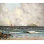 ANDREW REID (SCOTTISH FL. 1881-1932) BOATS OFF AILSA CRAIG Oil on canvas, signed, 25.5 x 30.5cm (