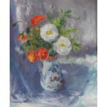 •MARY NICOL NEILL ARMOUR RSA, RSW (SCOTTISH 1902-2000) STILL LIFE WITH POPPIES Oil on board,