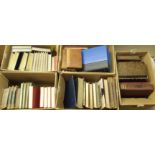 FIVE BOXES OF BOOKS including encyclopedias and other reference books Estate of Alasdair Gray
