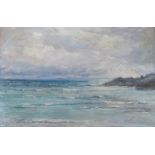 •MARY MORRIS (SCOTTISH FL 1893-1950) BREEZY COASTAL SEASCAPE Oil on canvas, signed and dated 1920,