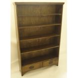 AN OAK OPEN BOOKCASE 170cm high x 100cm wide Estate of Alasdair Gray Condition Report: Available