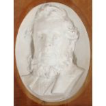 A PLASTER CAST IN RELIEF OF ABRAHAM LINCOLN 27 X 19.5cm (10 1/2 x 7 3/4") (oval) Estate of