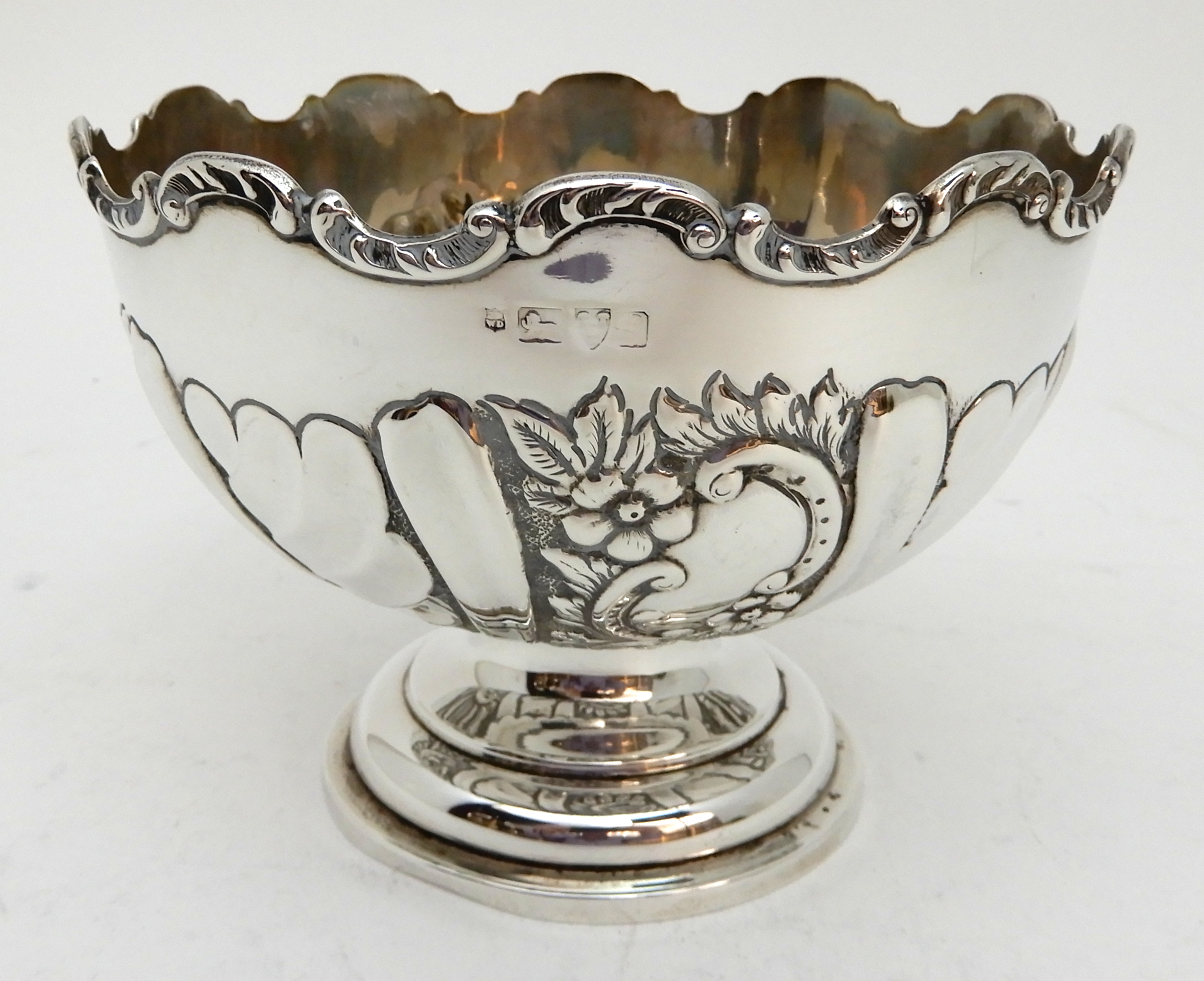 A SILVER ROSEBOWL by James Deakin & Sons (John & William F Deakin), rubbed London marks, of circular