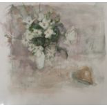 •ANNE ANDERSON (SCOTTISH CONTEMPORARY) BRIDE'S BLOSSOM; THE MANTLEPIECE Mixed media, signed, 58 x