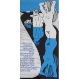 ALASDAIR GRAY (SCOTTISH 1934-2019) WE WILL GO DOWN INTO THE STREETS OF WATER Screenprint, signed,