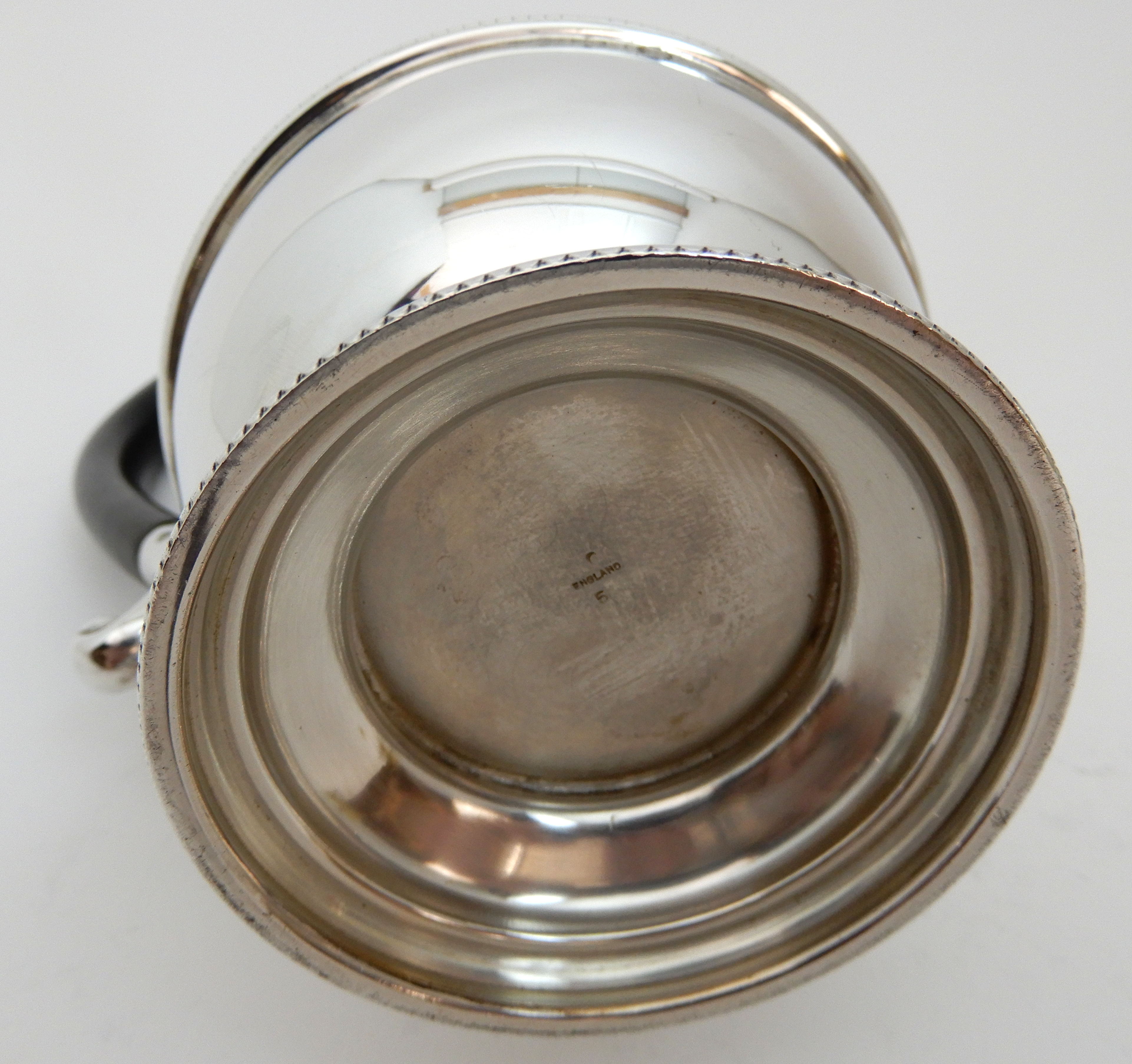 A FOUR PIECE SILVER TEA SERVICE by Henry Clifford Davis, Birmingham 1961, of plain baluster form - Image 7 of 8