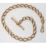 A 9CT ROSE GOLD FOB CHAIN hallmarked to every link, made by John Grinsell and Sons. length 32cm,