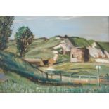 WILLIAM YORK MACGREGOR RSA, RSW (SCOTTISH 1855-1923) GREEN HILLS Oil on panel, signed, 24 x 34cm (