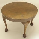 A CIRCULAR OCCASIONAL TABLE 61cm wide, tin trunk, tape machine, folding card table and modern