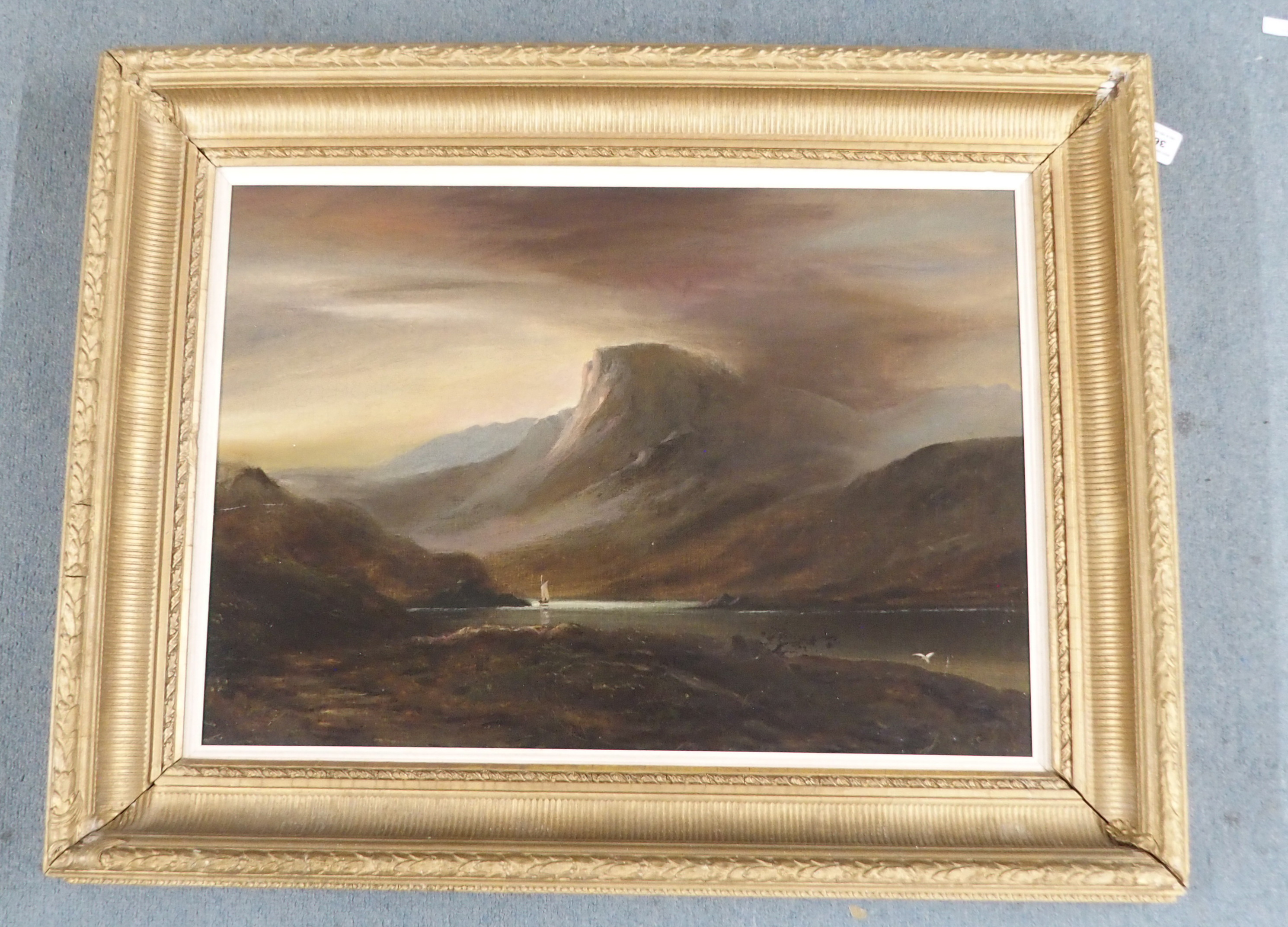 BRITISH SCHOOL (19TH CENTURY) A HIGHLAND LOCH Oil on canvas, 51 x 76cm (24 x 30") Estate of Alasdair - Image 2 of 4