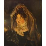 BRITISH SCHOOL (19TH CENTURY) PORTRAIT OF A LADY IN A LACE MANTILLA Oil on canvas, 76 x 63.5cm (30 x