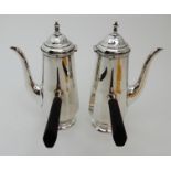 A TWO PIECE SILVER CAFE AU LAIT SET by Cooper Brothers & Sons Limited, Sheffield 1924, of tapering
