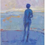 •KIRSTY WITHER (SCOTTISH B. 1968) COMING BACK AROUND Oil on canvas, signed and dated 2004, 19 x 19cm