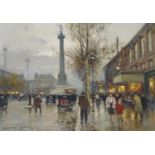 •EDOUARD CORTES (FRENCH 1882-1969) PLACE DE LA BASTILLE, PARIS Oil on canvas, signed, 33 x 46cm (