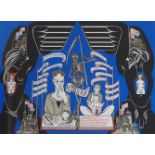 ALASDAIR GRAY (SCOTTISH 1934-2019) OMNIUM GATHERUM Screenprint, signed and numbered 1/60, 42 x